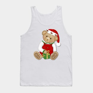 Teddy Bear Boy Beary Merry Christmas Tank Top